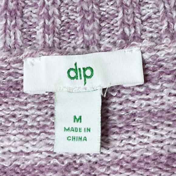 dip Women's Sweater M Purple Marled Knit Rolled Crew Neck Long Sleeve Pullover - Picture 4 of 5